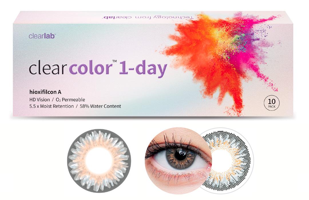 Kontaktné šošovky - Clearcolor 1 Day (10 šošoviek) - sivá farba