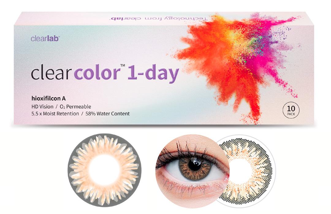 Kontaktné šošovky - Clearcolor 1 Day (10 šošoviek) - hnedozelená farva