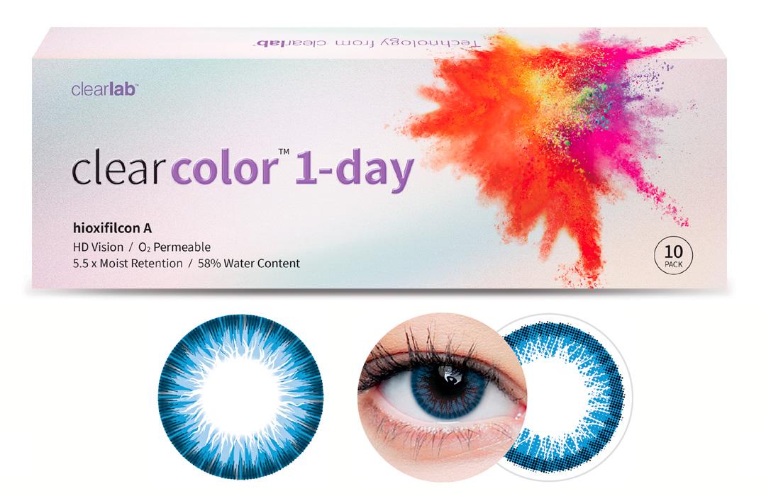 Kontaktné šošovky - Clearcolor 1 Day (10 šošoviek) - svetlomodrá farba